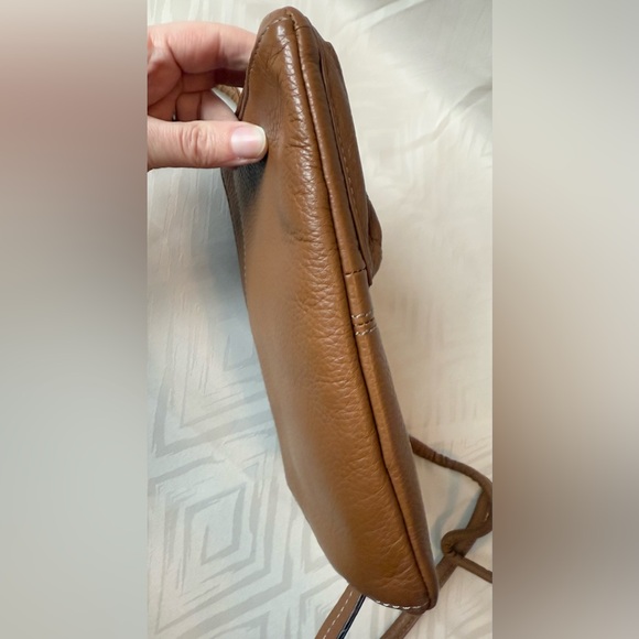 Tignanello Light Brown Crossbody Bag Purse Leather Small w Fob - Picture 11 of 12